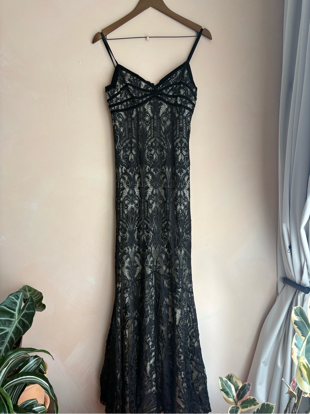 John Galliano Black Lace Evening Gown